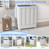 Portable Washing Machine, Twin Tub Washing Machine Laundry Compact Washer spinner Combo with 28lbs capacity, 18Lbs