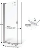 Armon 32.75 to 34.25 in. width, Semi-Frameless Pivot Shower Door, Obscure Glass, Silver Finish