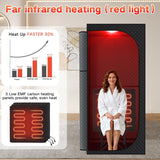 Sauna Box for Detoxification and Relaxation, Portable Far Infrared Sauna Tent with Red Light Therapy and Folding Chair