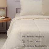 Wool Comforter Duvet Insert, 100% Australian Wool Filling with Soft Noiseless Cotton Shell