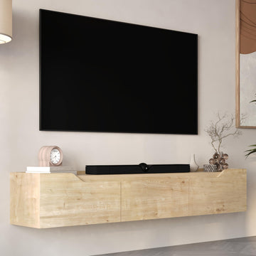 Mobili Floating TV Stand for 75 Inch TVs, Modern Entertainment Center with Cable Management, Elegant TV Stands