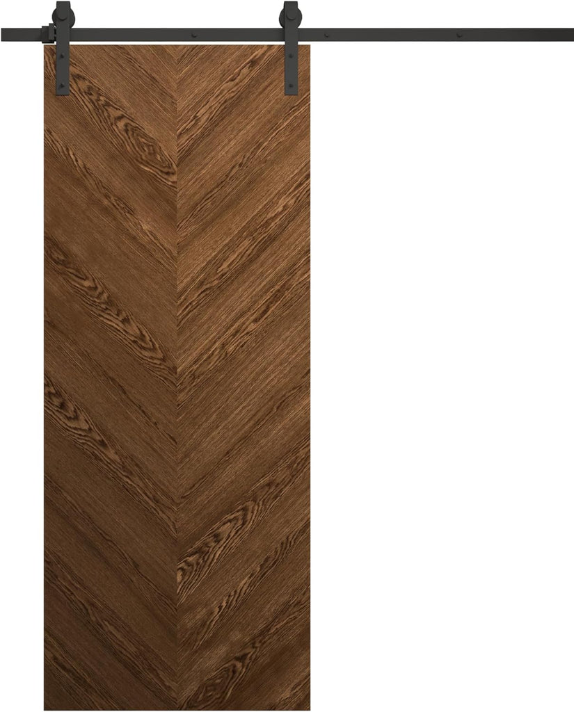 Interior Modern Barn Door 32 x 84 inches | Ego 5005 Cognac Oak | 6.6FT Rail Track Heavy Hardware Set