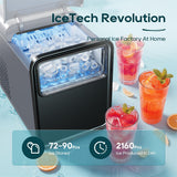 Ice Maker Countertop, 9 Ice Cubes in 6 mins, Self-Cleaning Portable Ice Machine with Basket and Scoop, 2 Sizes
