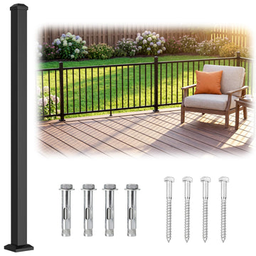 39 in. H x 2 in. W Aluminum Deck Railing Post for Deck Railing