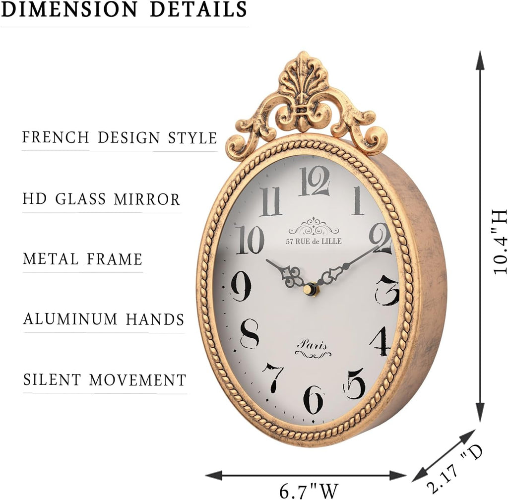 Abdurey Small French Retro Decorative Wall Clock