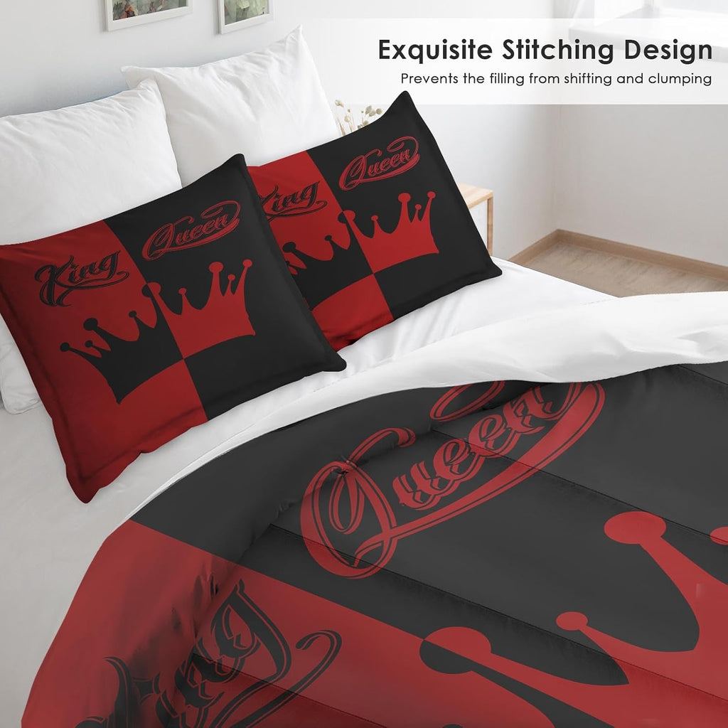 Comforter Set Queen, Queen King Princess Soft 3 Pcs Bedding for Kids and Adults