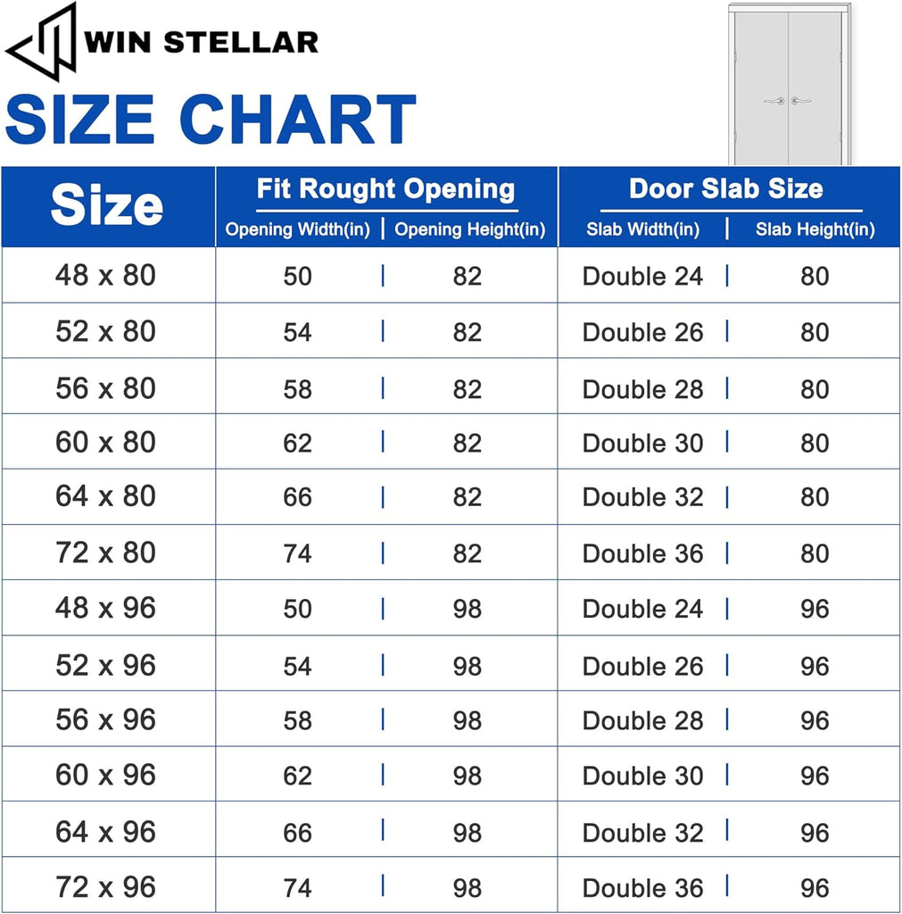 French Door 60" x 80" (Double 30" x 80") Clear Glass Door Slabs with Pre-Hung Jamb, Black Hinges, Levers and Latch, White Primed, French Interior Doors with Frame, Swing Double Bedroom Doors