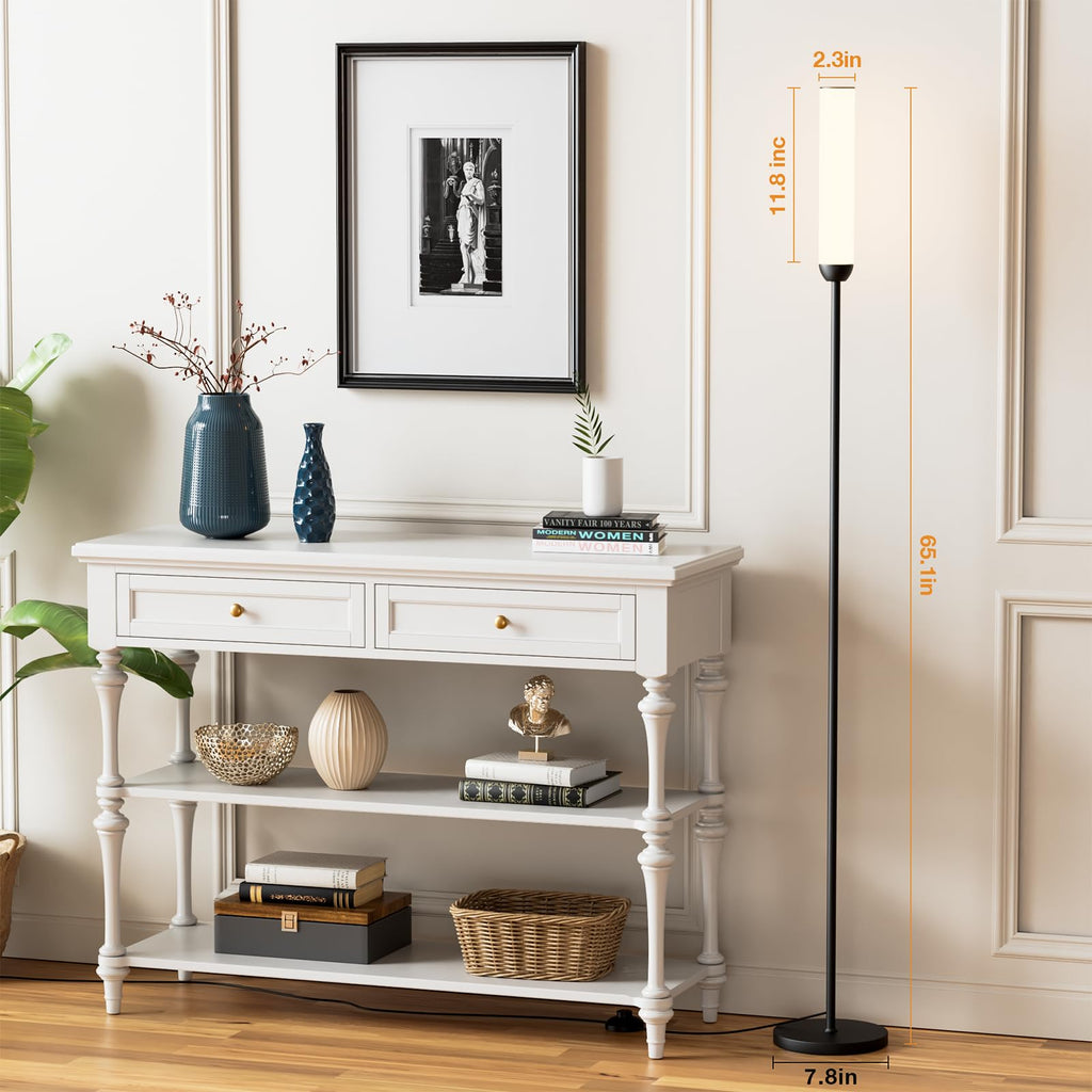 LED Floor Lamp with Remote Control, Foot Switch, Black