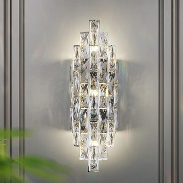 Modern Crystal Chrome Wall Sconces, Wall Light Fixtures, Indoor Wall Lamp, Vanity Wall Mount Lamps for Living Room