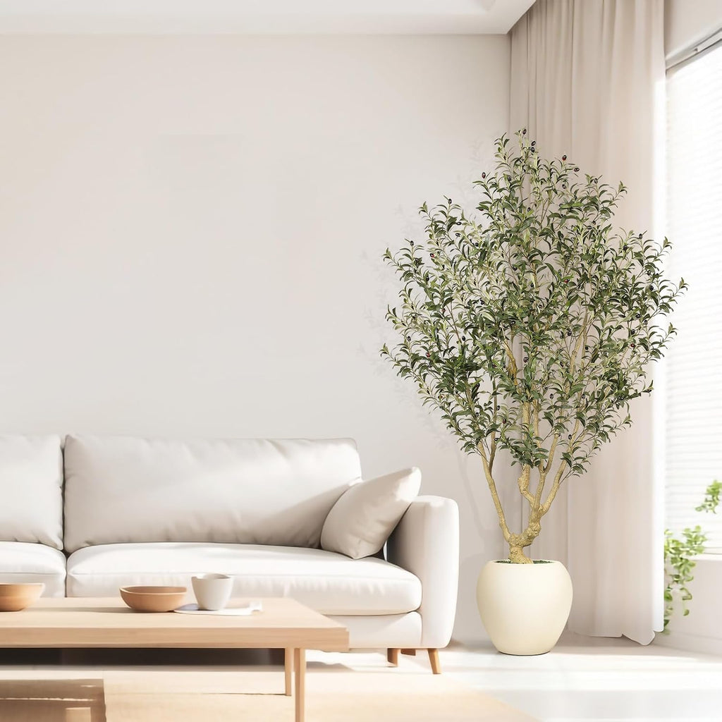 7ft Olive Trees Artificial Indoor with 15in Large Exquisite Planter