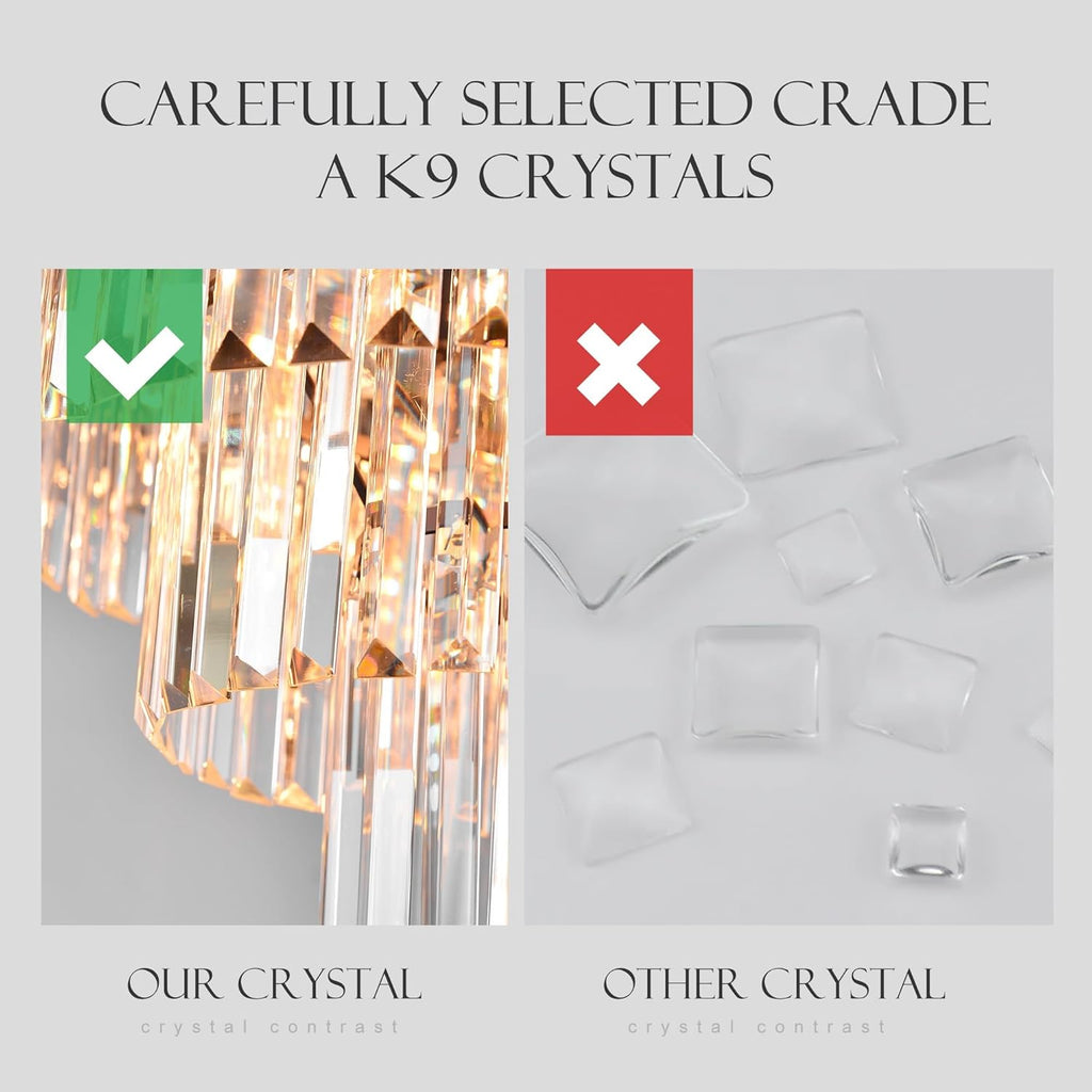 Inspired Odeon Style 8-Light Modern Crystal 3-Tier Chandelier