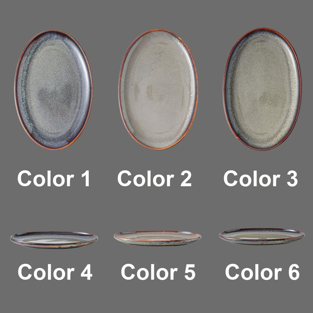 Ceramic Large Serving Platters- Set of 3 Oval Platters for Entertaining. Modern Kitchen Dishes for Dinner, Fruit