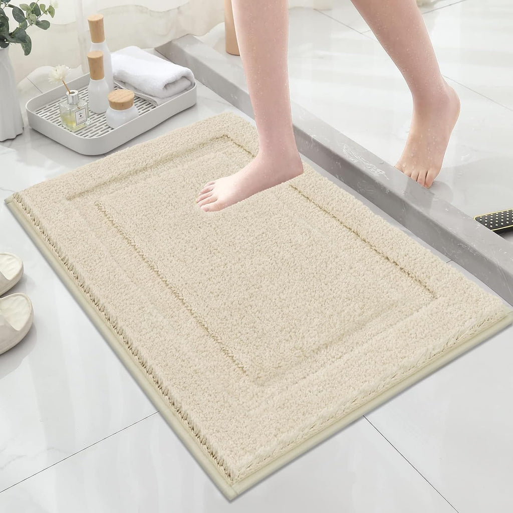 Soft Microfiber Bathroom Rugs Set 2 Pieces with Toilet Rug | Absorbent Plush Bath Mat U Shaped Contour Bath Rug, Non