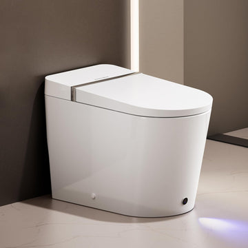 Smart Toilet, Wider Bidet with Heated Seat, Auto Open/Close, Warm Water, Foot Sensor Auto Flushing
