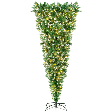 7.5FT Pre-Lit Upside Down Christmas Tree with 400 LED Lights