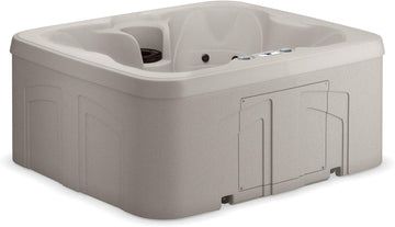 4-Person Plug & Play 13-Jet Hot Tub Spa and Thermal Cover, Sand | Outdoor Spa with 13 Jets 1.0 HP Pump, Thermal Cover