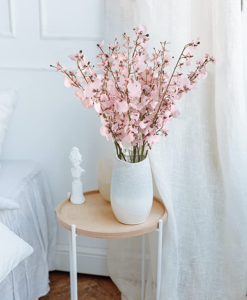 Orchids Artificial Flowers Pink, 10 PCS (Each 37'') Fake Orchid Artificial Orchids Long Stem Artificial Flowers Fake