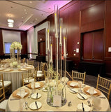 42.5inch 10pcs Acrylic Candelabra Centerpieces for Tables 5 Arms Wedding centerpieces for Decorations