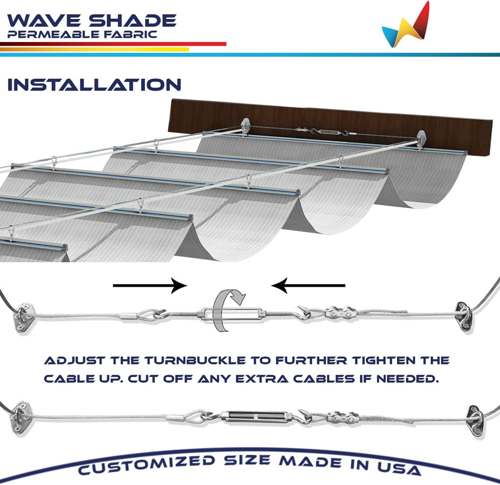 4' x 12' Retractable Sun Shade Canopy Cover Sliding Wave Shade Sail for Pergola Patio Deck Yard Gazebo Outdoor (Light