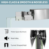 Shower Door Sliding 44-48 in. W x 72 in. H Semi-Frameless Bypasss Double Sliding Doors for Shower