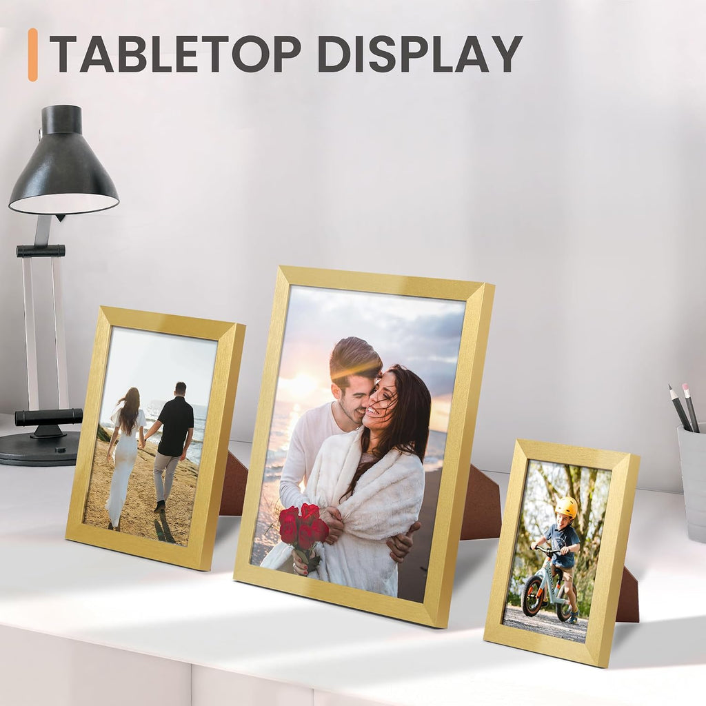 Picture Frames Set of 10, Including 8x10, 5x7, 4x6 Gold Frame | Multi Picture Frames Collage Wall Decor, Gallery Wall