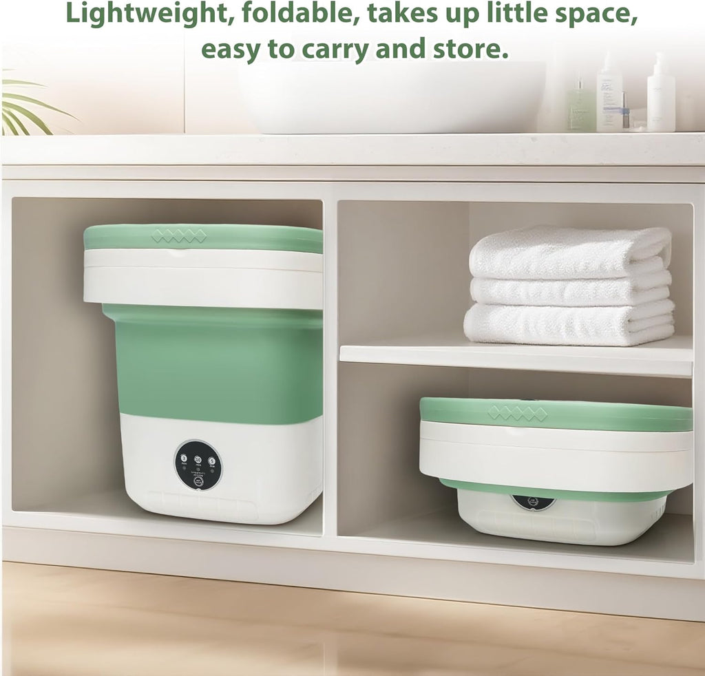 17L Portable Mini Washing Machine, Foldable Compact Washer with Spin Dryer, 3 Wash Modes for Baby Clothes, Underwear &