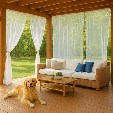 Patio Screen Mesh Outdoor Curtains Waterproof Sheer Lightweight Bug Netting for Porch Gazebo Garden Party Wedding