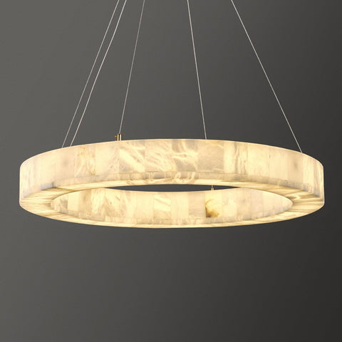Alabaster Round Chandelier, D30in Modern Marble Dining Room Chandeliers, White Foyer Chandelier for Dining Room Light Fixture, Living Room, Bedroom Lights, Foyer, Kitchen A125-B0DMVFP34N