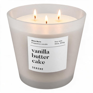 Vanilla Butter Cake 3 Wick Candle, 30 oz, Up to 100 Hours