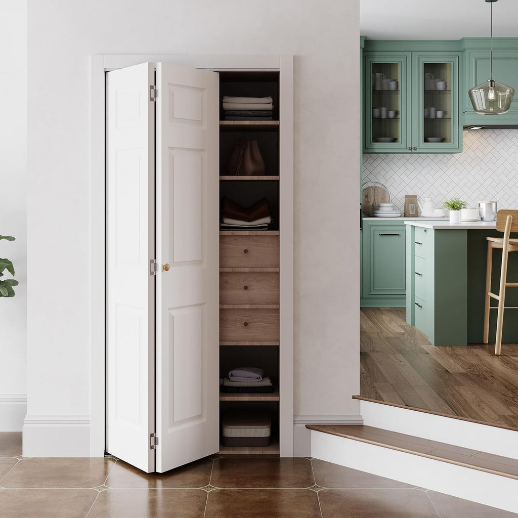 32" x 80" Paintable Bifold Door, 3-Panels Closet Doors with Hardward Kits, White Primed Surface Read