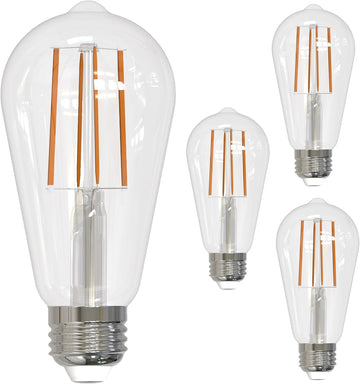 ST18 LED Filament Light Bulbs Clear Fully Compatible Dimming 13W (100W Equivalent) 1400 Lumens 2700K Warm White E26