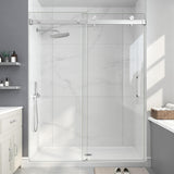 Frameless Shower Door, 43-48" W x 76" H Sliding Glass Shower Door