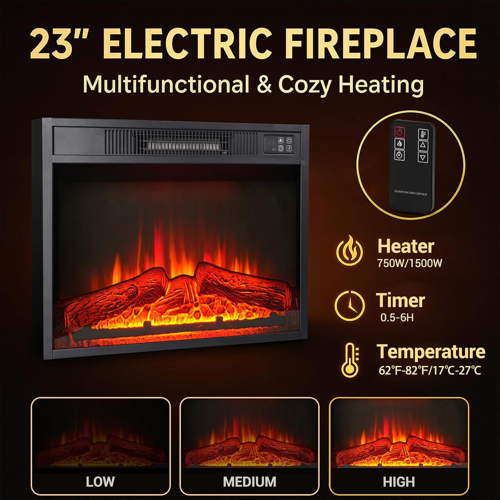 72" Electric Fireplace with Mantel, White TV Stand for TVs Up to 80 Inch, Farmhouse Entertainment Center with Storage