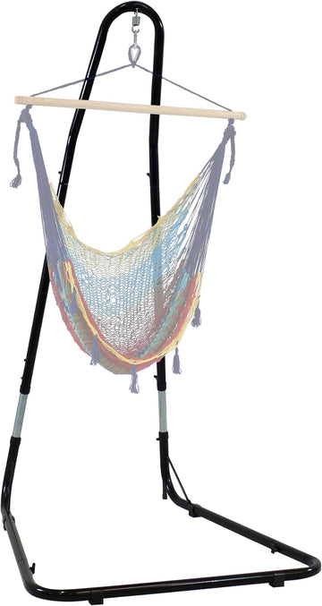 Adjustable Hanging Chair Hammock Stand Only, 330 lb Capacity | 79"-93" Tall Hammock Swing Stand for Hanging Rope