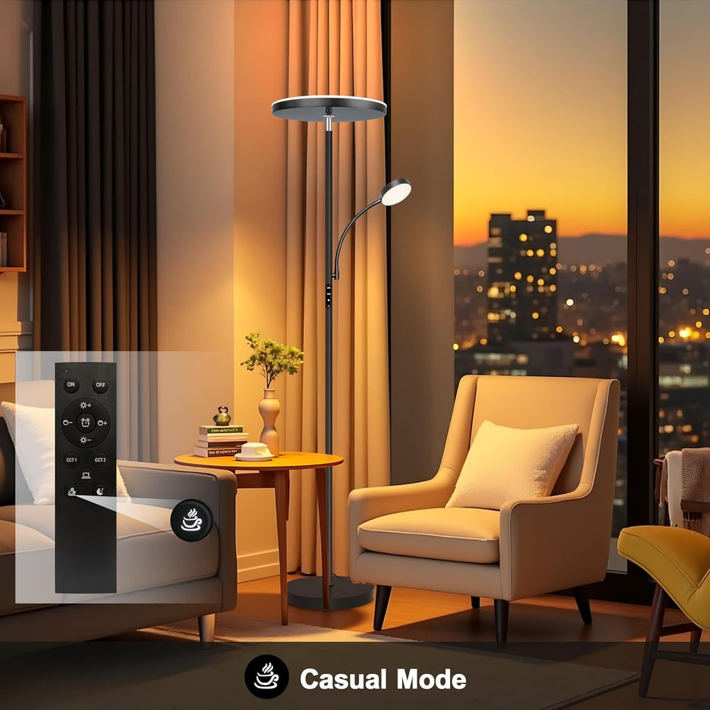 Floor Lamp-42W/4200LM Super Bright Floor Lamp,Dimmable 2-in-1 LED Floor Lamp