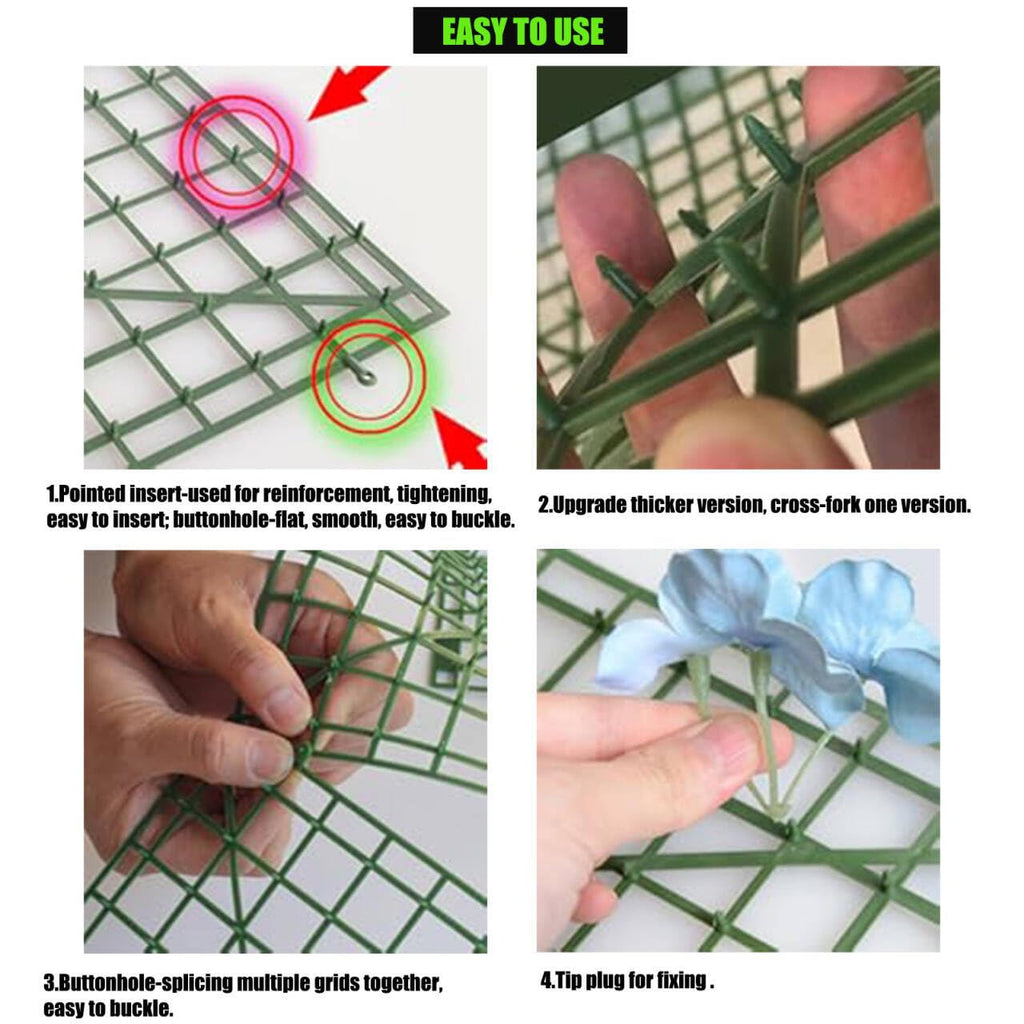 Artificial Flower Grid Panels, DIY Flowers Wall Frames, Flowers Wall Arches Backdrop, Plastic Fences Frames for Wedding