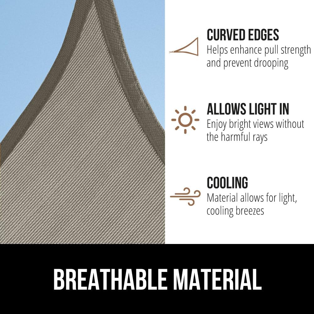 Heavy Duty Sun Shade, UV Protection Fade Tear and Rust Resistant Rectangle Sunshade Canopy, Curved Edges Blocks