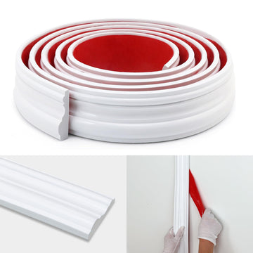 Peel and Stick Wall Molding Trim, Flexible Chair Rail Moulding Strip for Mirror Frame, Wall Protection and Home DIY