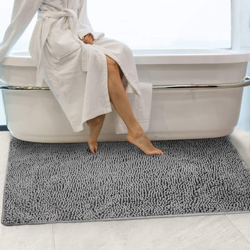 Bathroom Rugs 47x28, Ultra Soft Chenille Bath Mat, Super Absorbent & Quick Dry Bathroom Mat, Non Slip Machine