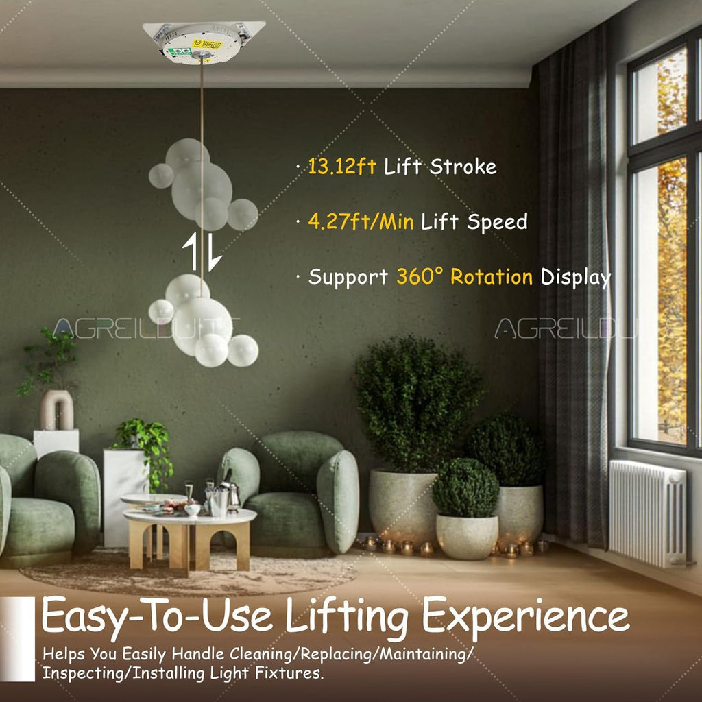 330 lb Motorized Chandelier Lift System with Remote Control, Commercial Grade – Mid-Capacity