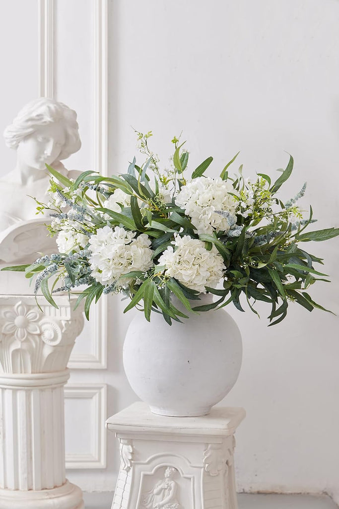 Artificial Flowers with Greenery Stems Faux Plants Indoor Branches for Tall Vase Ultra-Realistic, 13 Pcs Wedding