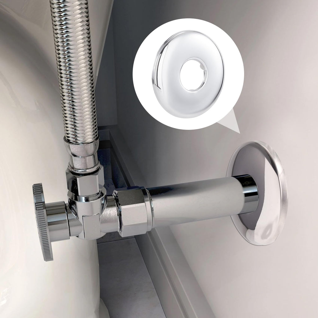 4pcs Stainless Steel Shower Arm Flange, Silver Round Escutcheon Plate