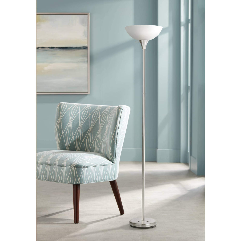 Transitional One Torchiere Lighting Accessories, Brushed Steel