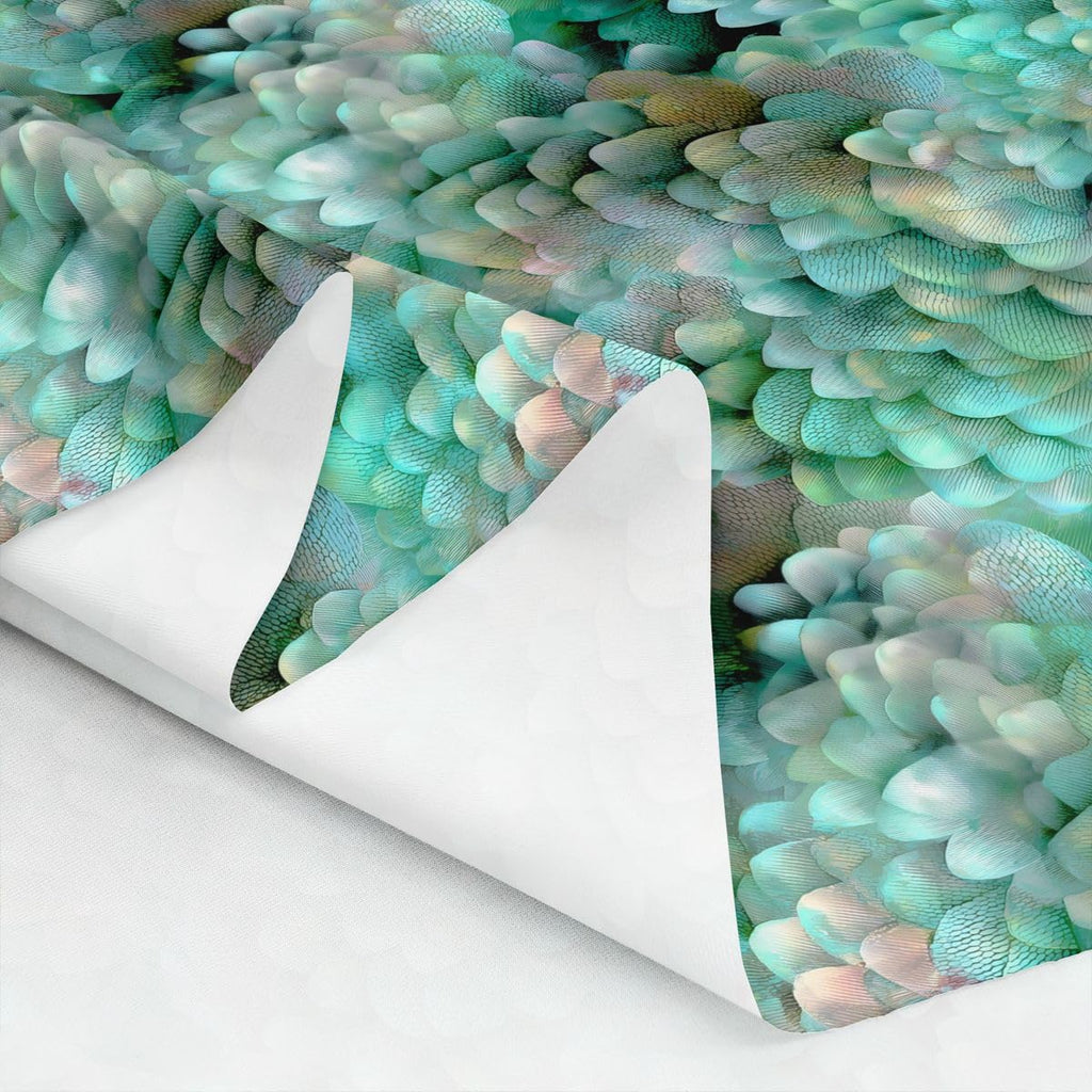 Mermaid Scales Upholstery Fabric, Abstract Dragon Scale Decorative Fabric