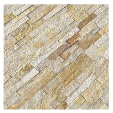 Glowing Autumn Splitface Stacked Ledger Wall Panel 6 Inch x 24 Inch Natural Stone Tile for Accent Walls Kitchen