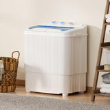 Portable Washing Machine, 16lbs Twin Tub Portable Washer with 9.6Lbs Washer and 6.4Lbs Spinner dryer, Semi-automatic