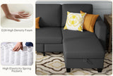 Sectional Couches for Living Room Convertible 78" Small L Shaped Grey Couch 3 Seater Sofas with Storage Removable
