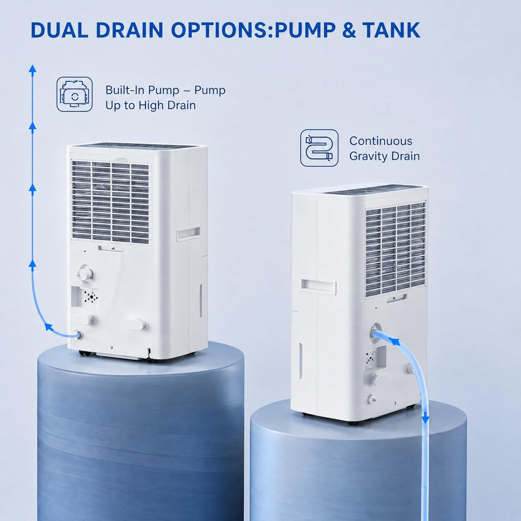 150 Pint Dehumidifier for Basement with Pump,Commercial Dehumidifier with Drain Hose for Home
