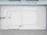 Walk-In Tub 60'' x 30'' Acrylic, Left Drain, Easy Step Low Threshold, Non-Slip Floor, Modern Chrome Details, Glossy