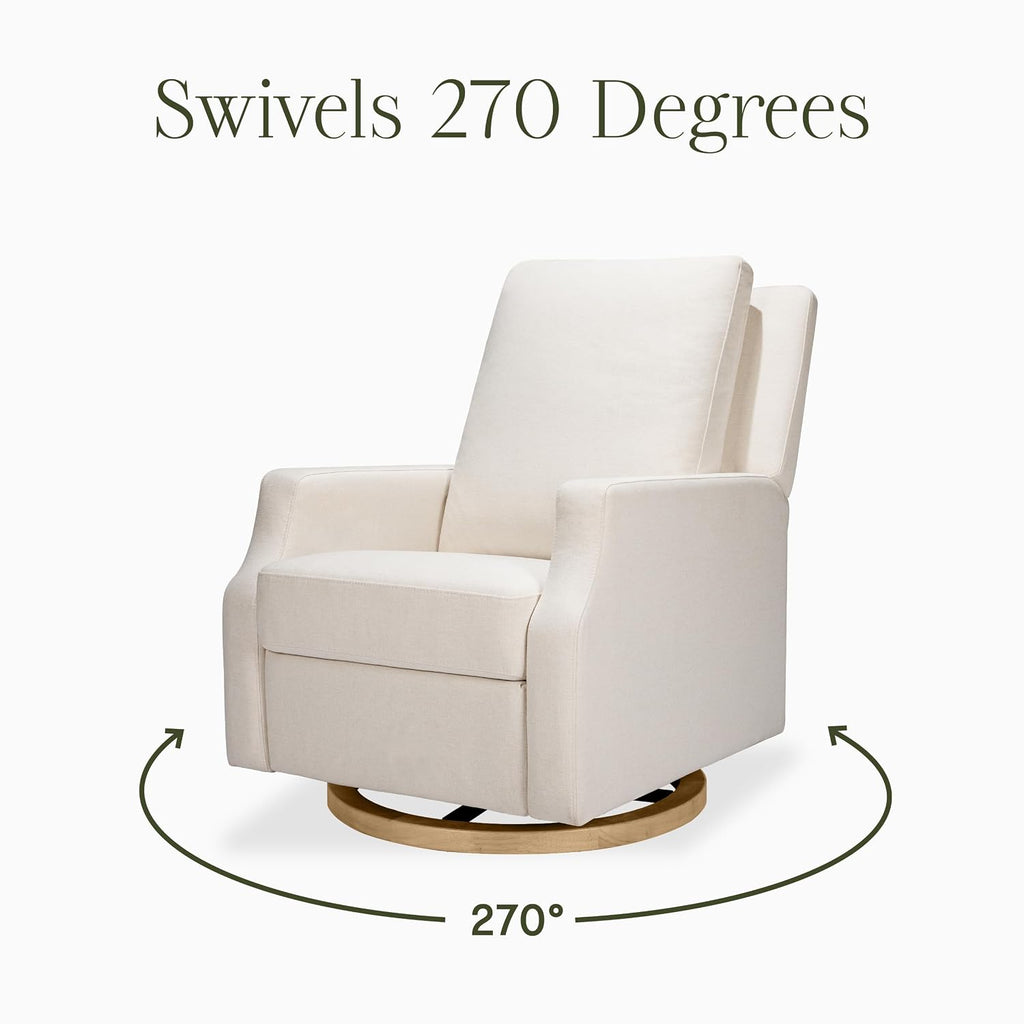 Nursery Glider Recliner w/ 270° Swivel, Performance, Cream | GREENGUARD Certified Glider Rocking Chair